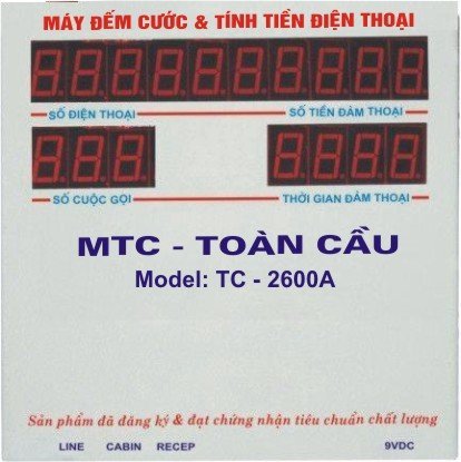 Máy tính cước điện thoại  MTC - TOAN CAU (Model: TC-2600A)