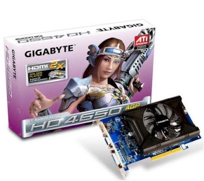 GIGABYTE GV-R465D2-1GI (ATI Radeon HD 4650, 1GB, GDDR2, 128-bit, AGP 8X)