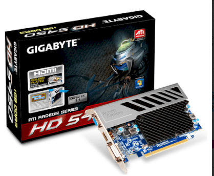 GIGABYTE GV-R545SC-1GI (ATI Radeon HD 5450, 1GB, GDDR3, 64-bit, PCI Express 16x 2.1)