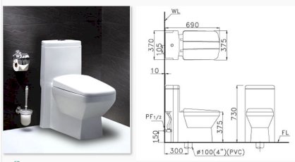 Bàn cầu một khối Caesar CD1347