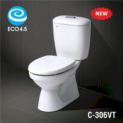 Bàn cầu 2 khối tiêu chuẩn C-306VT màu trắng