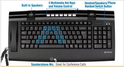 a4tech 5-in-1 Internet Phone Keyboard kips-900A