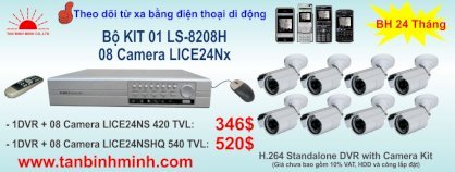 Bộ Combo Kis bao gồm 01 DVR LS-8208H + LICE24NS