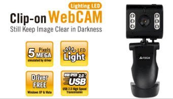 Webcam A4tech Clip-on Lighting LED Web Camera PK-333E