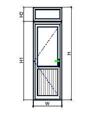 Cửa nhựa 1 cánh mở quay Queen QN1Q1-700x2900 - kínhAT 6.38