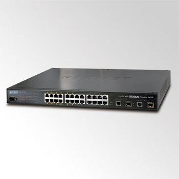 Planet FGSW-2612PVM 24 - Port 10/100 Mbps + 2 Gigabit TP/ SFP Managed Switch with 12 - Port PoE 