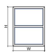 Vách kính 1 đố ngang QueenWindow VKQ1-500x1000