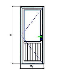 Cửa nhựa 1 cánh mở quay Queen QN1Q2-700x2200 - Kính đơn