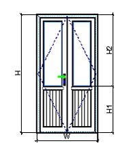 Cửa nhựa 2 cánh mở quay Queen QN2Q1-1400x2200 - kínhAT 6.38