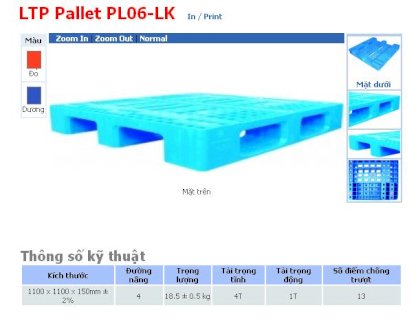 Pallet nhựa Long Thành PL06-LK