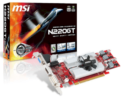MSI N220GT-MD1GD3/LP ( NVIDIA GeForce GT 220, 1024MB , 128-bit, GDDR3, PCI Express x16 2.0 )