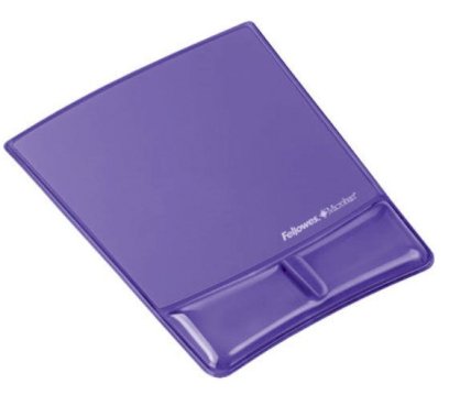 Fellowes Mouse Pad / Wrist Support with Microban Protection (PURPLE)