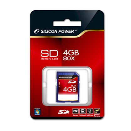 Silicon Power 80X Secure Digital Card 4GB ( SP004GBSDC080V10 )