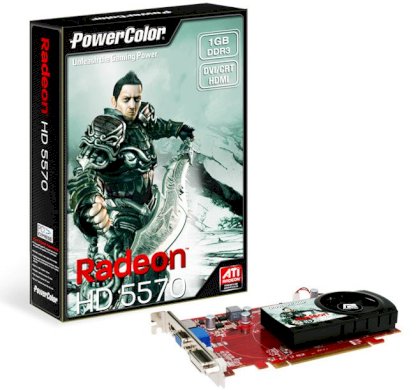 PowerColor HD5570( AX5570 1GBD3-H ) ( ATI RADEON HD5570 , 1GB  , 128bit , DDR3 , PCIE 2.1 )