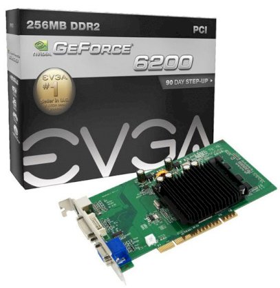 EVGA  GeForce 6200 PCI ( 256-P1-N400-LR ) ( NVIDIA GeForce 6200 , 256MB , 64-bit ,GDDR2 ,PCI 2.1 )