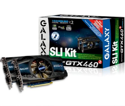 Galaxy GeForce GTX460 GC SLI Kit ( Nividia GeForce GTX460 , 1Gb, 2556bit, GDDR5 ,  PCI Express 2.0 )