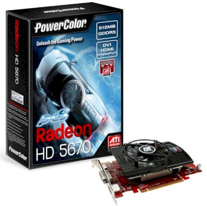 PowerColor PCS+ HD5670 512MB GDDR5 ( AX5670 512MD5-PPDH ) ( ATI RADEON HD5670 , 512MB , 128bit , GDDR5 , PCIE 2.1 )