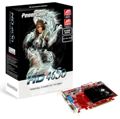 PowerColor HD4650 512MB DDR3 ( AX4650 512MK3-H ) ( ATI RADEON HD4650 , 512MB , 128bit , GDDR3, PCIE 2.0 )