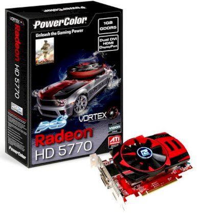 PowerColor PCS+ HD5770 1GB GDDR5 (Vortex Edition) ( AX5770 1GBD5-PPVG ) ( ATI RADEON HD5770 , 1GB , 128bit ,GDDR5 , PCIE 2.1 )