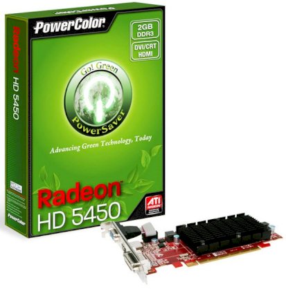 PowerColor Go! Green HD5450 2GB DDR3 HDMI ( AX5450 2GBK3-SH ) ( ATI RADEON HD5450,2GB , 64bit , GDDR3,PCIE 2.1 )