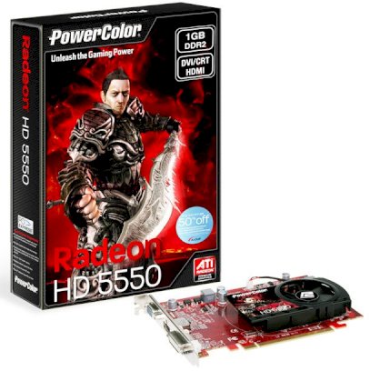 PowerColor HD5550 512MB DDR3 ( AX5550 512MK3-H ) ( ATI RADEON HD5550 , 512MB , 128bit , GDDR3, PCIE 2.1 )