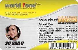 Thẻ World Fone 20.000 VNĐ
