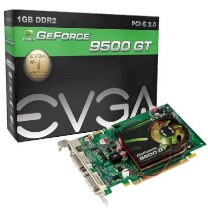  EVGA GeForce 9500 GT ( 01G-P3-N959-TR )( NVIDIA GeForce 9500 GT , 1GB , 128-bit , GDDR2 , PCI Express 2.0 x16 ) 