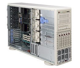 Supermicro SuperServer 4U 8044T-8RB (Black) (Quad Dual-Core Intel Xeon 7100 3.40GHz, DDR2 Up to 64GB, HDD 5 X 3.5" Hotswap SCSI, 1200W)