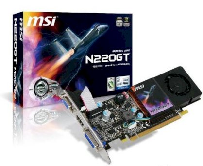 MSI N220GT-MD1GL/D3 ( NVIDIA GeForce GT 220 ,1024Mb, 128bits , GDDR3 , PCI Express x16 2.0 ) 