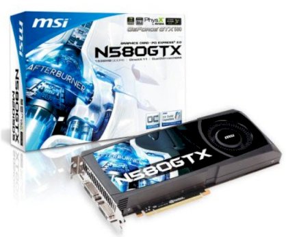 MSI N580GTX-M2D15D5/OC ( NVIDIA GeForce GTX 580 , 1536Mb, 384 bits , GDDR5 , PCI Express x16 2.0 )