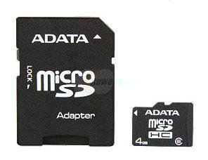 ADATA MicroSDHC 4GB class 6 + micro Reader