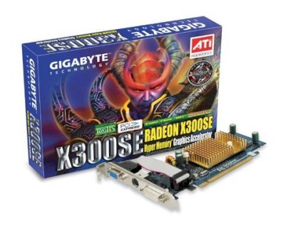 GIGABYTE GV-RX30HM256DP-RH (ATI Radeon X300 SE GPU + HyperMemory, 128MB HM 256MB GDDR2, 64 bit, PCI Express x16)