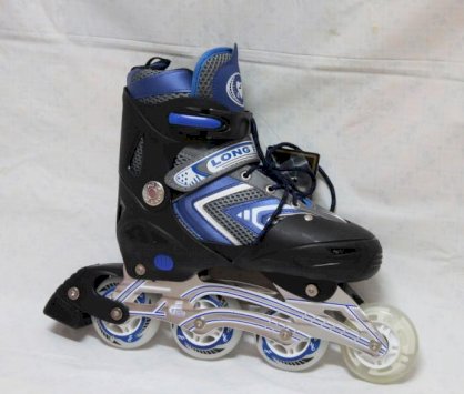 Giầy trượt patin inline skate có đèn 00725 xanh