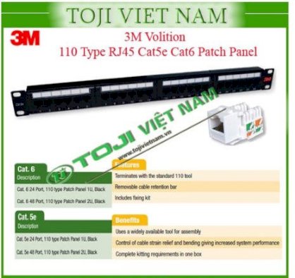 Patch Panel 3M Volition 110 Type RJ45 Cat5e Cat6