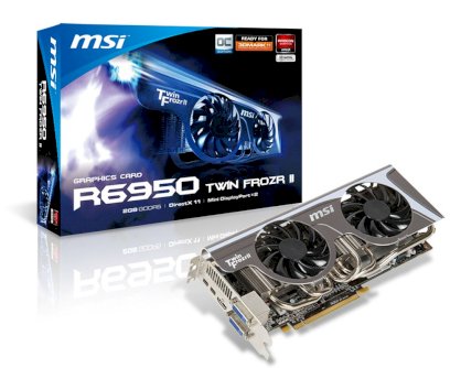 MSI R6950 Twin Frozr II/OC (AMD Radeon HD 6950, GDDR5 2GB, 256 bits, PCI Express x16 2.1)