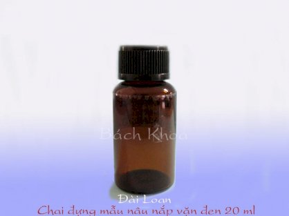 Chai đựng mẫu nâu DTBDL2302 20ml (nắp vặn đen)