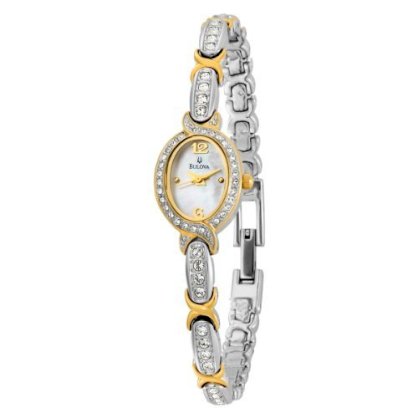Bulova Women's  Crystal Accented Mother Of Pearl Dial Watch 98L005