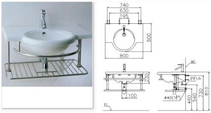 Lavabo liền bàn Caesar LF5308