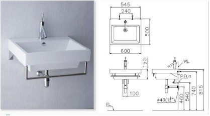 Lavabo liền bàn Caesar LF5320