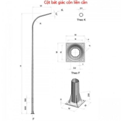 Cột bát giác côn liền cần BG C7