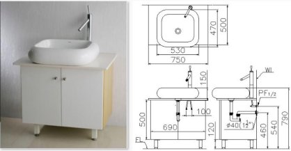 Lavabo tô đặt bàn Caesar LF5226 + PH475 (Tủ lavabô nhựa)