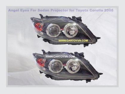 Đèn ôtô Angel Eyes Far Sedan Projector cho xe Toyota Corolla 2008 