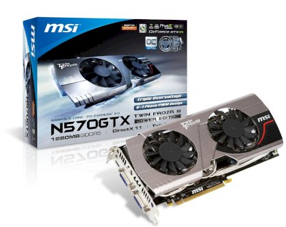 MSI N570GTX Twin Frozr III Power Edition/OC (GeForce GTX 570, GDDR5 1280MB, 320bits, PCI-E 2.0)