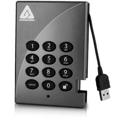 Aegis Apricorn Padlock 1TB USB 2.0 A25-PL256-1000