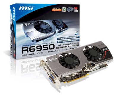 MSI R6950 Twin Frozr III 1GD5 Power Edition/OC (ATI Radeon HD 6950, GDDR5 1024MB, 256 bits, PCI-E 2.1)