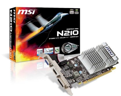MSI N210-MD512D3H/LP (NVIDIA GeForce GT 210, GDDR3 512MB, 64 bit, PCI-E 2.0)