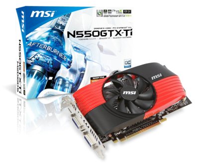 MSI N550GTX-Ti-M2D1GD5/OC (NVIDIA GeForce GTX 550, GDDR5 1024MB, 192 bit, PCI-E 2.0)