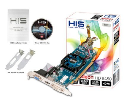 HIS 6450 Fan H645F512 (ATI Radeon HD 6450, GDDR3 512MB, 64-bit, PCI-E 2.1)