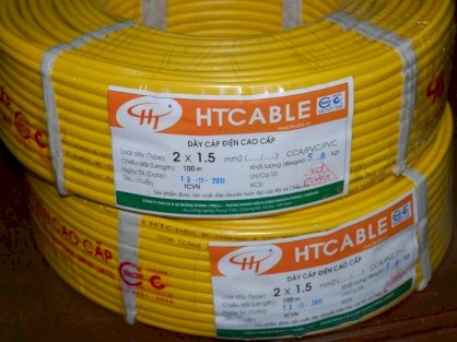 Dây đôi mềm dẹt nhiều sợi  HTCABLE (CCA/PVC/PVC) VCAmd 2x1.5 CCA