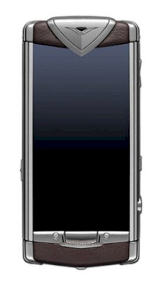 Vertu Constellation Stain Stainless Steel Model with Sapphire Screen and Brown Leather